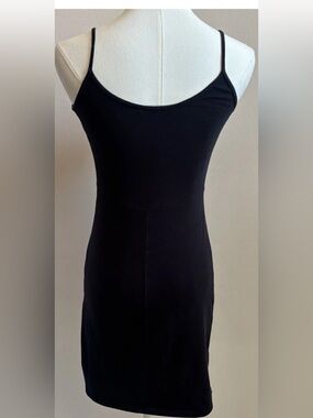 Brandy Melville Black Mini Dress Side Stripe Bodycon Y2K One Size